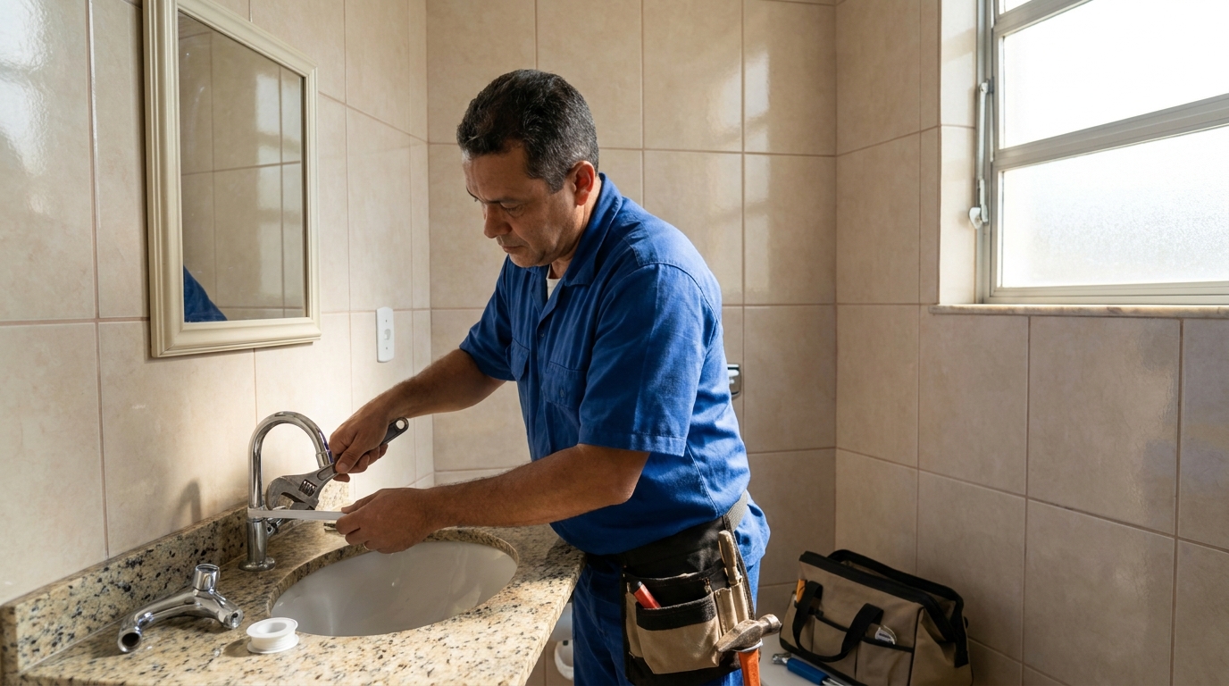 Instalação de torneira de banheiro em São José dos Pinhais‑PR